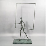 Abstract Figure Walking On Marble Statue