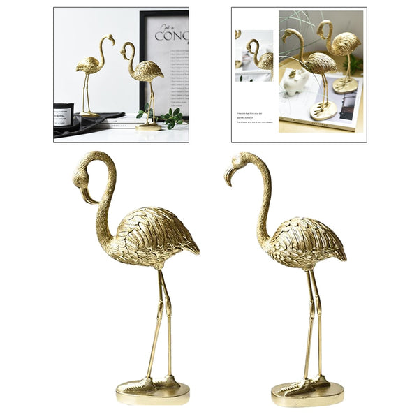 Gold Flamingo Figurine Resin Sculpture