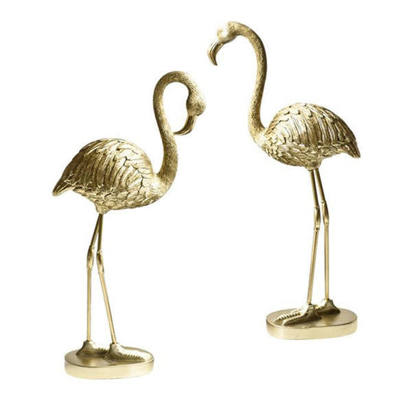 Gold Flamingo Figurine Resin Sculpture