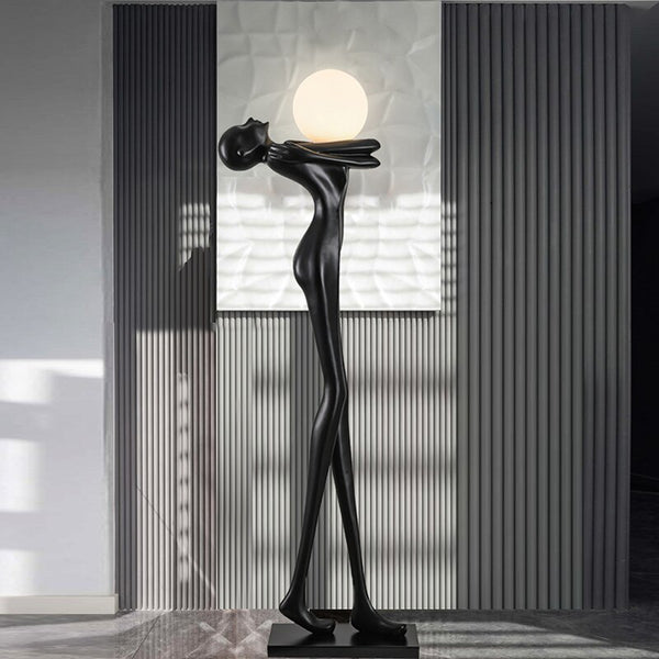 Humanoid Art Sculpture Ball Floor Lamp