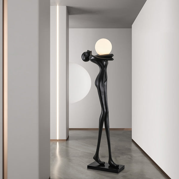 Humanoid Art Sculpture Ball Floor Lamp