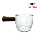 Wood Handle Glass Measuring Milk Jug 50/75/100/140ml
