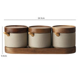 Ceramic Seasoning Jar with Wooden Lid and Spoon