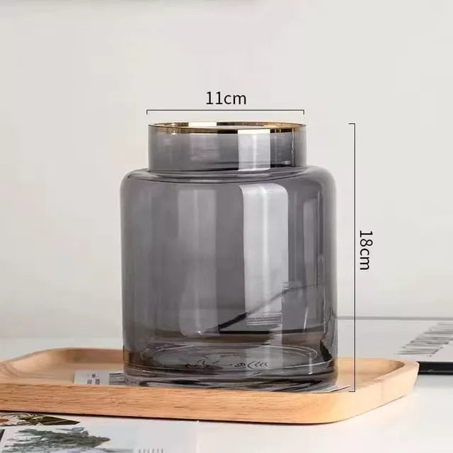 Simple Modern Geometric Transparent Glass Vase
