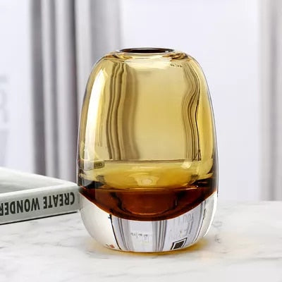 luxury thick transparent glass vase
